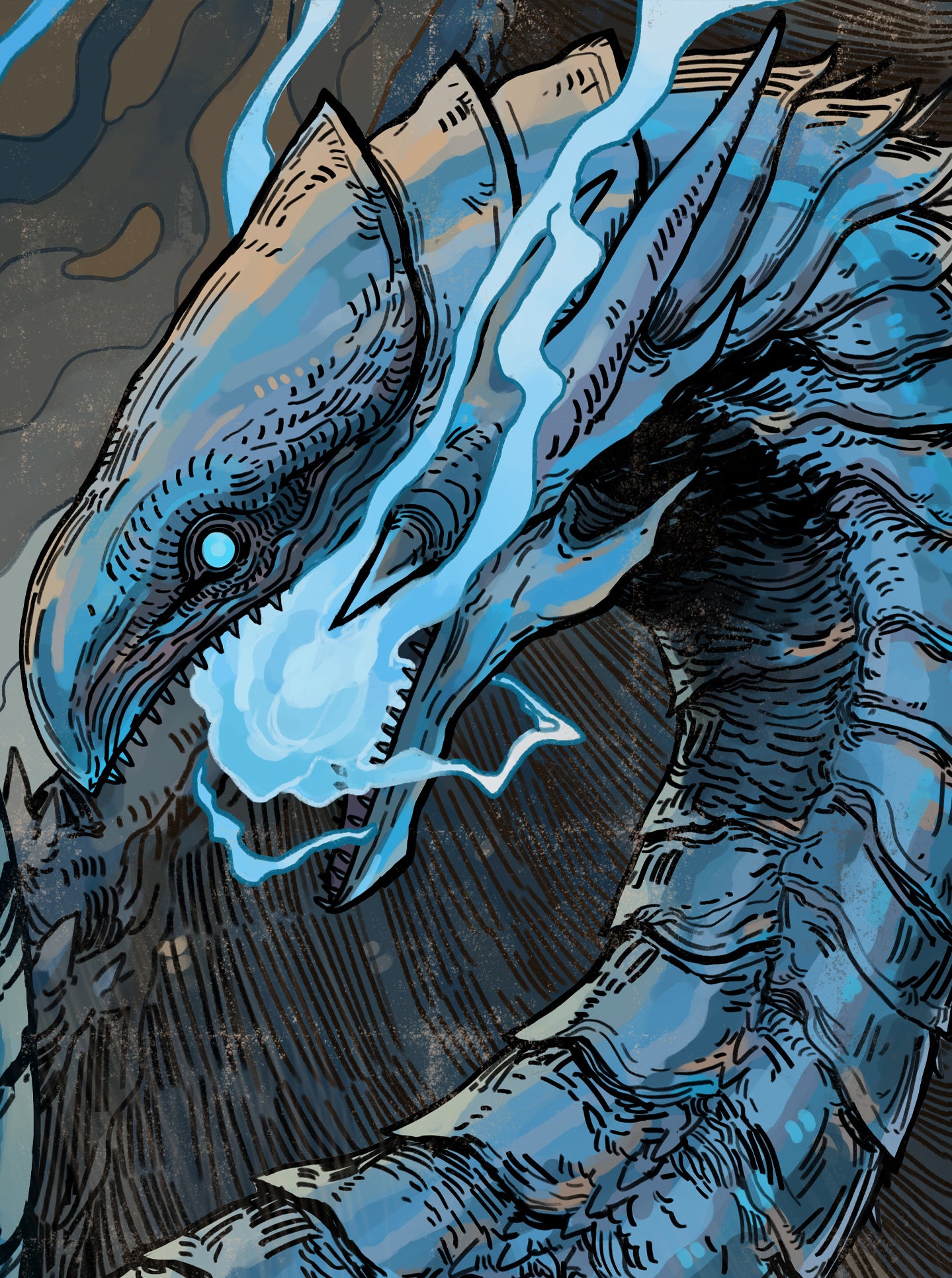 "3 HEADED MONSTER" Print