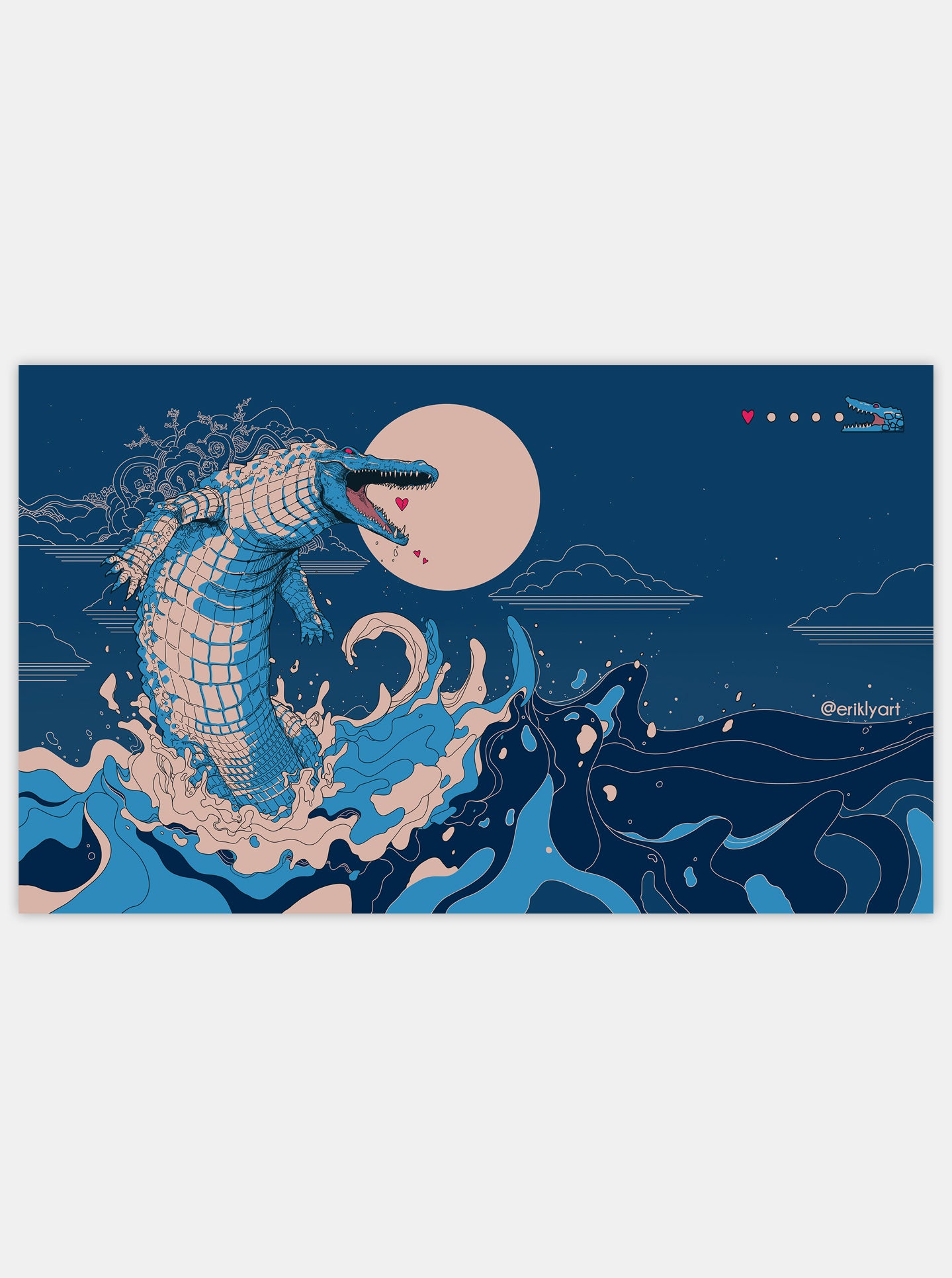 "CROCODILE WAVES" Playmat