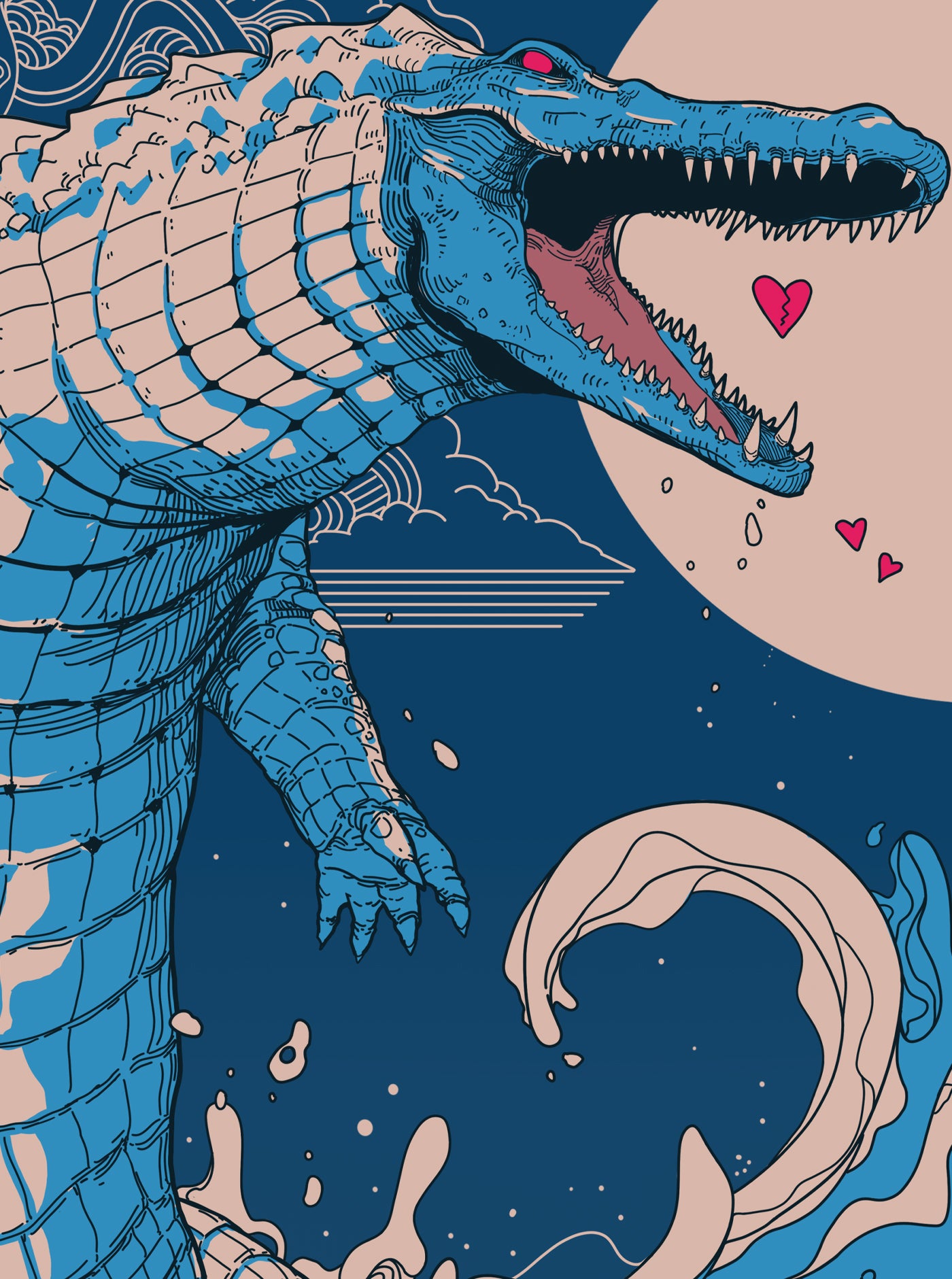 "CROCODILE WAVES" Playmat