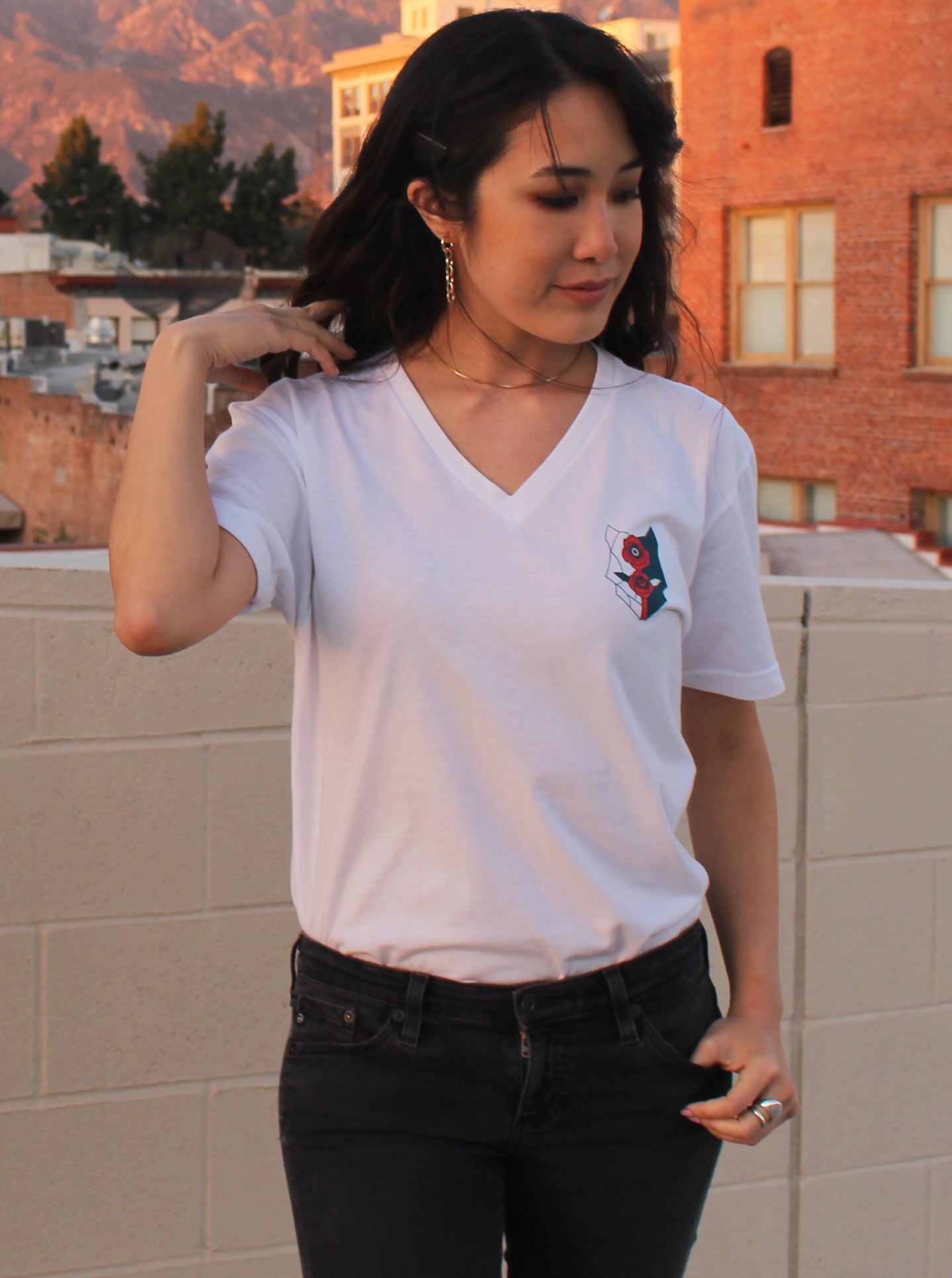 "BLOOM" V-Neck Shirt *closeout*
