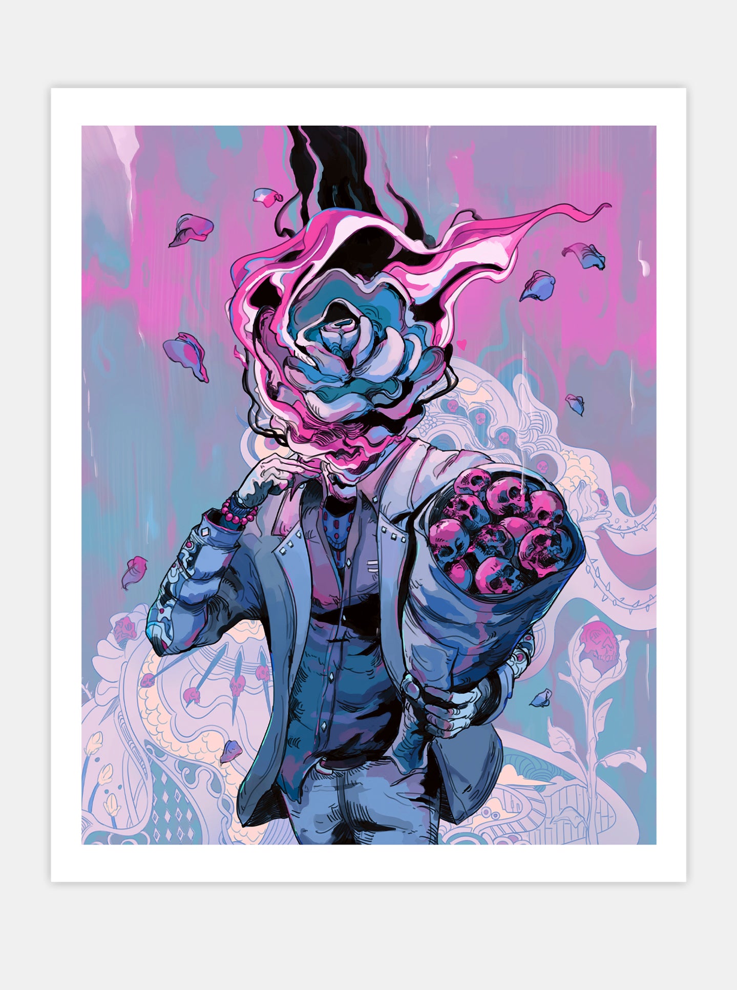 "FLOWER HEAD" Violet Variant Print