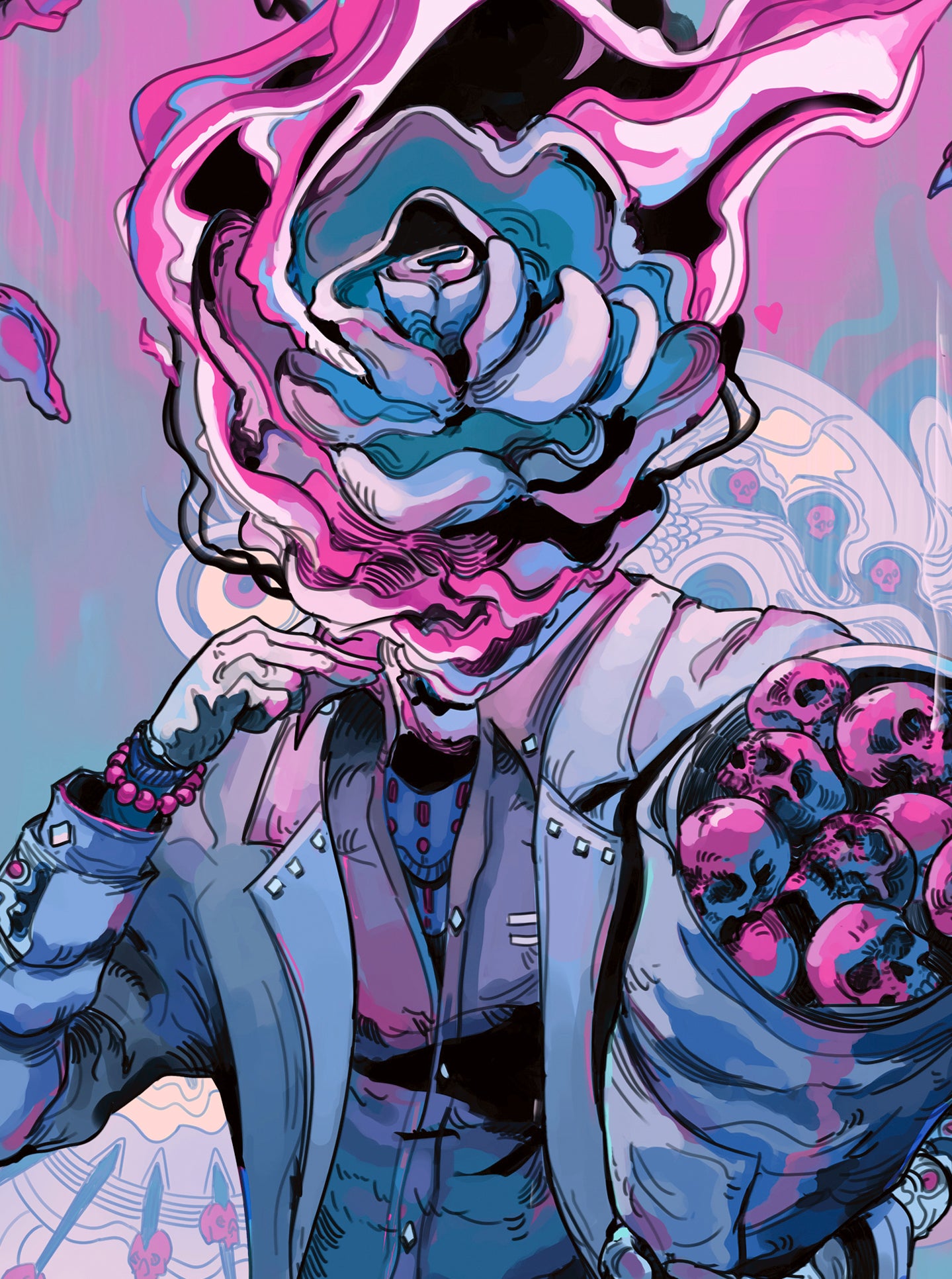 "FLOWER HEAD" Violet Variant Print