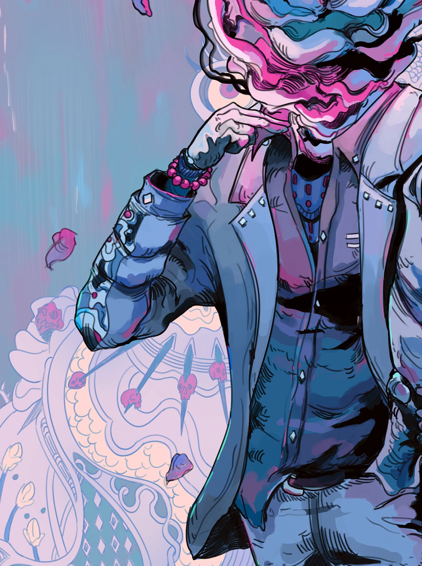 "FLOWER HEAD" Violet Variant Print