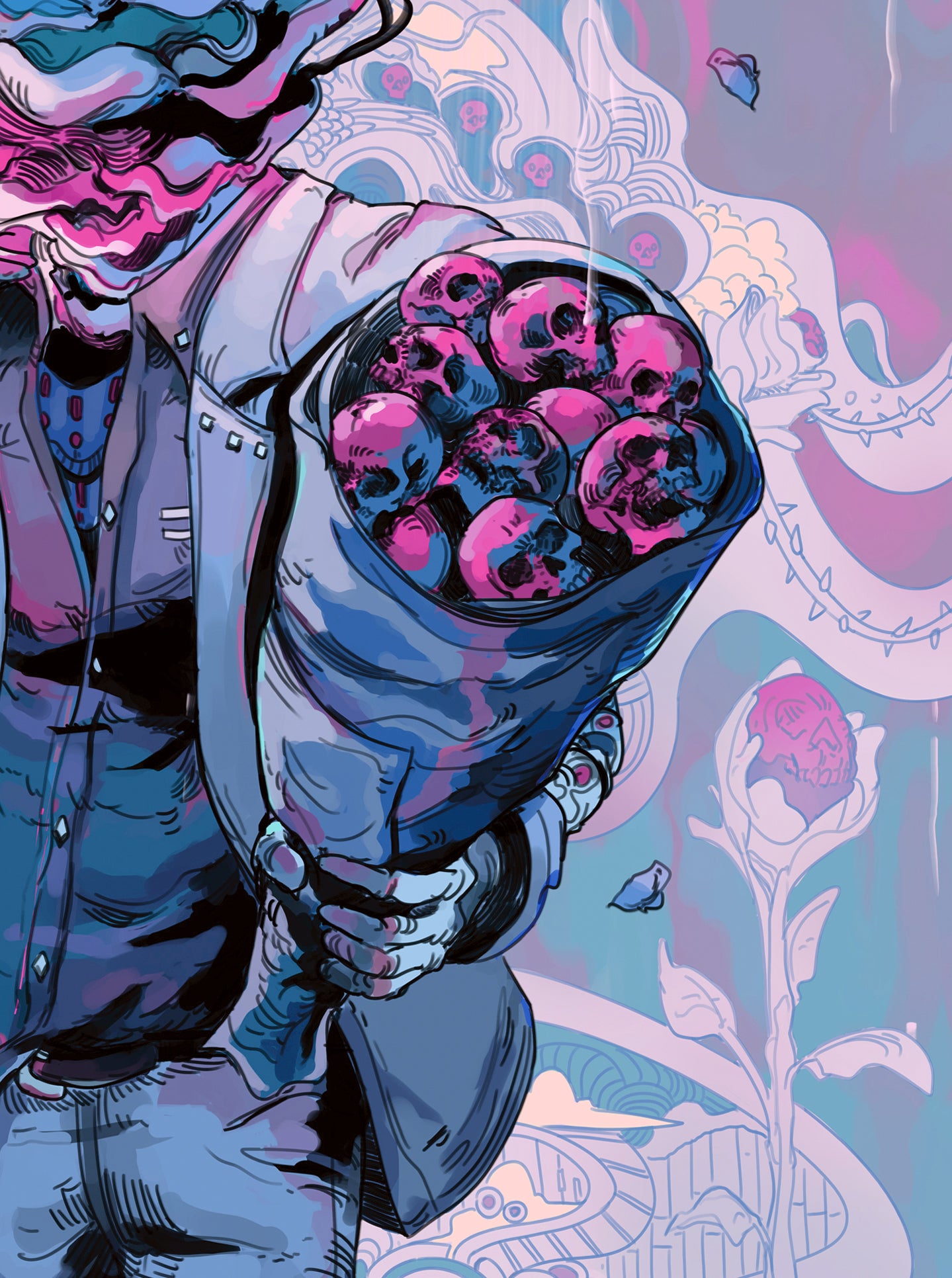 "FLOWER HEAD" Violet Variant Print