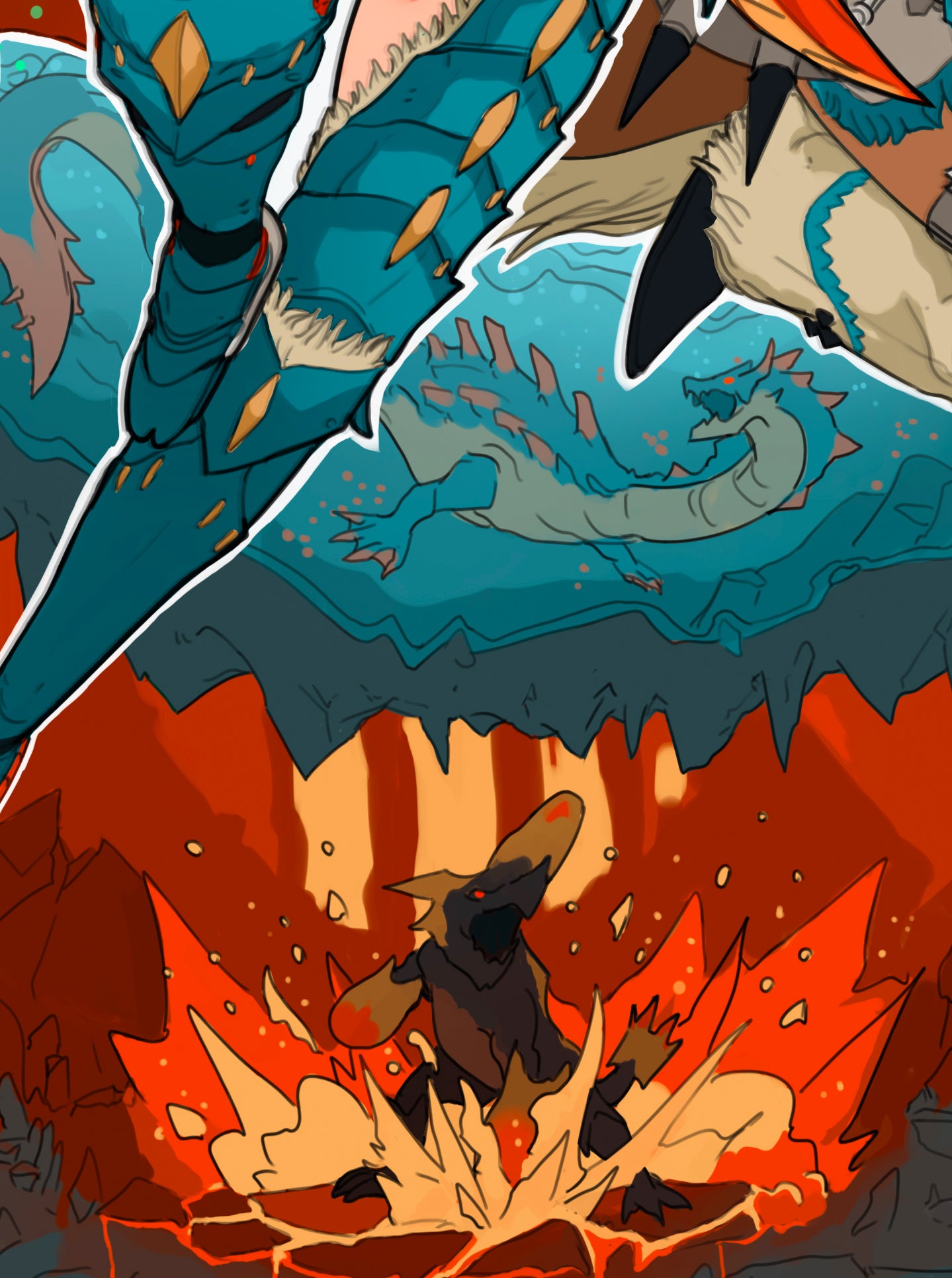 "WORLD OF MONSTER HUNTERS" Print