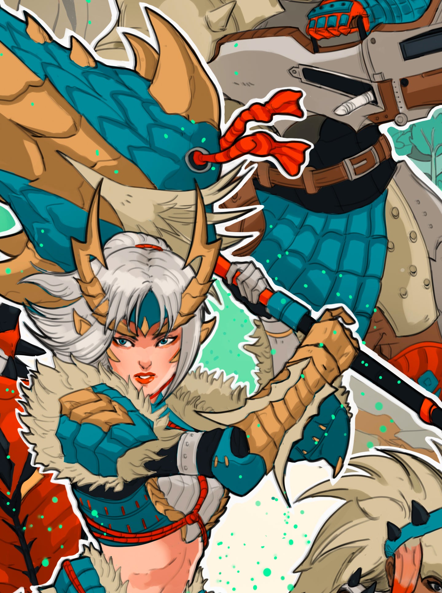 "WORLD OF MONSTER HUNTERS" Print