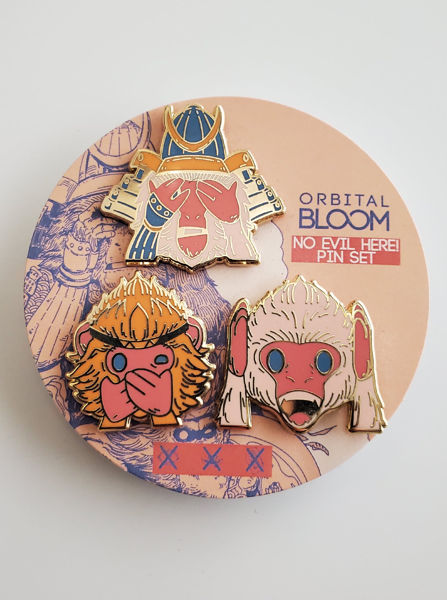 "No Evil Here!" Monkeys Pin Set