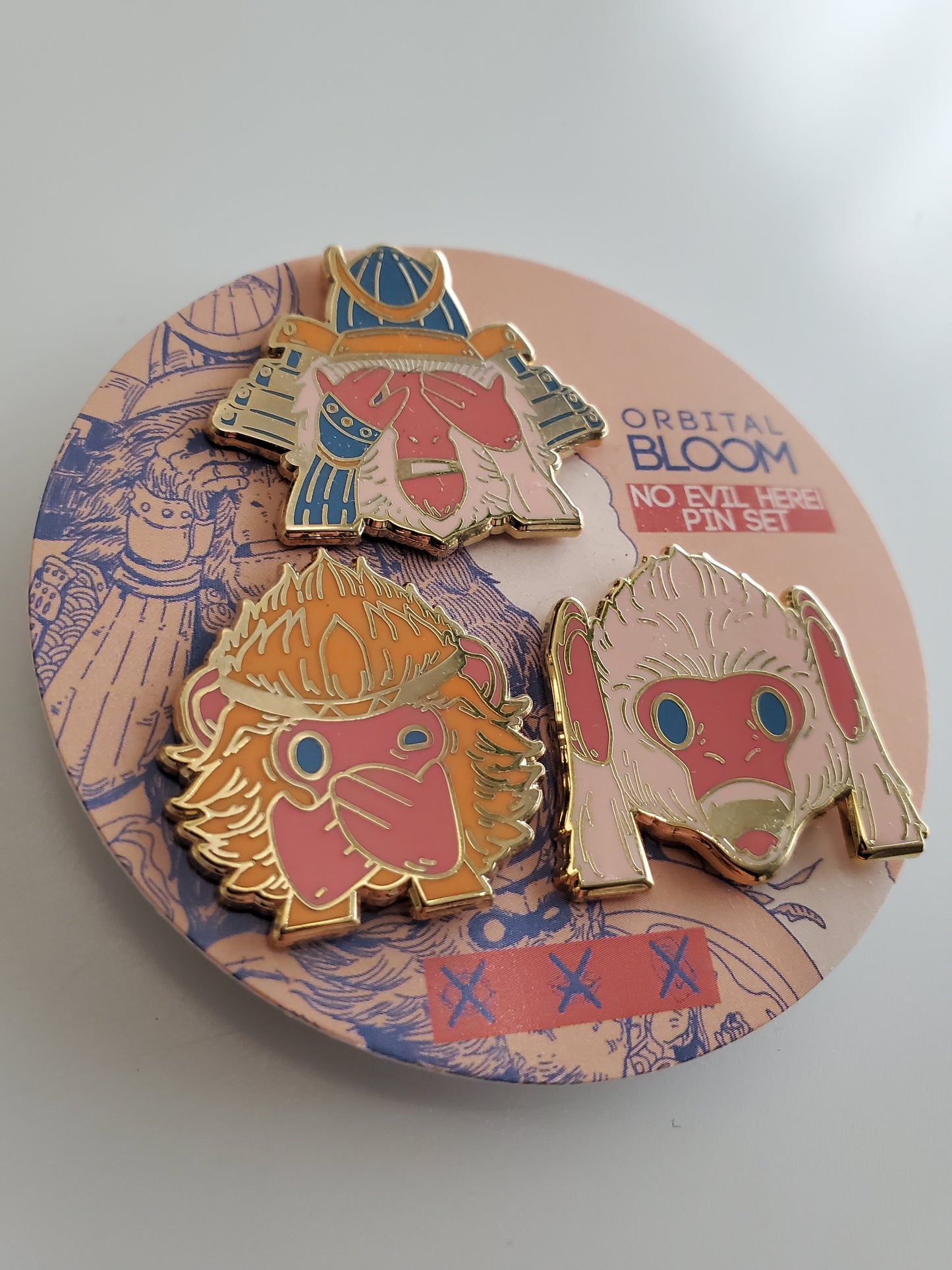 "No Evil Here!" Monkeys Pin Set