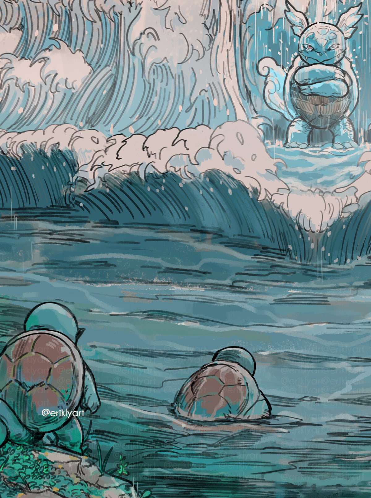 "DIVINE BLAST TURTLE" Signature Series Print