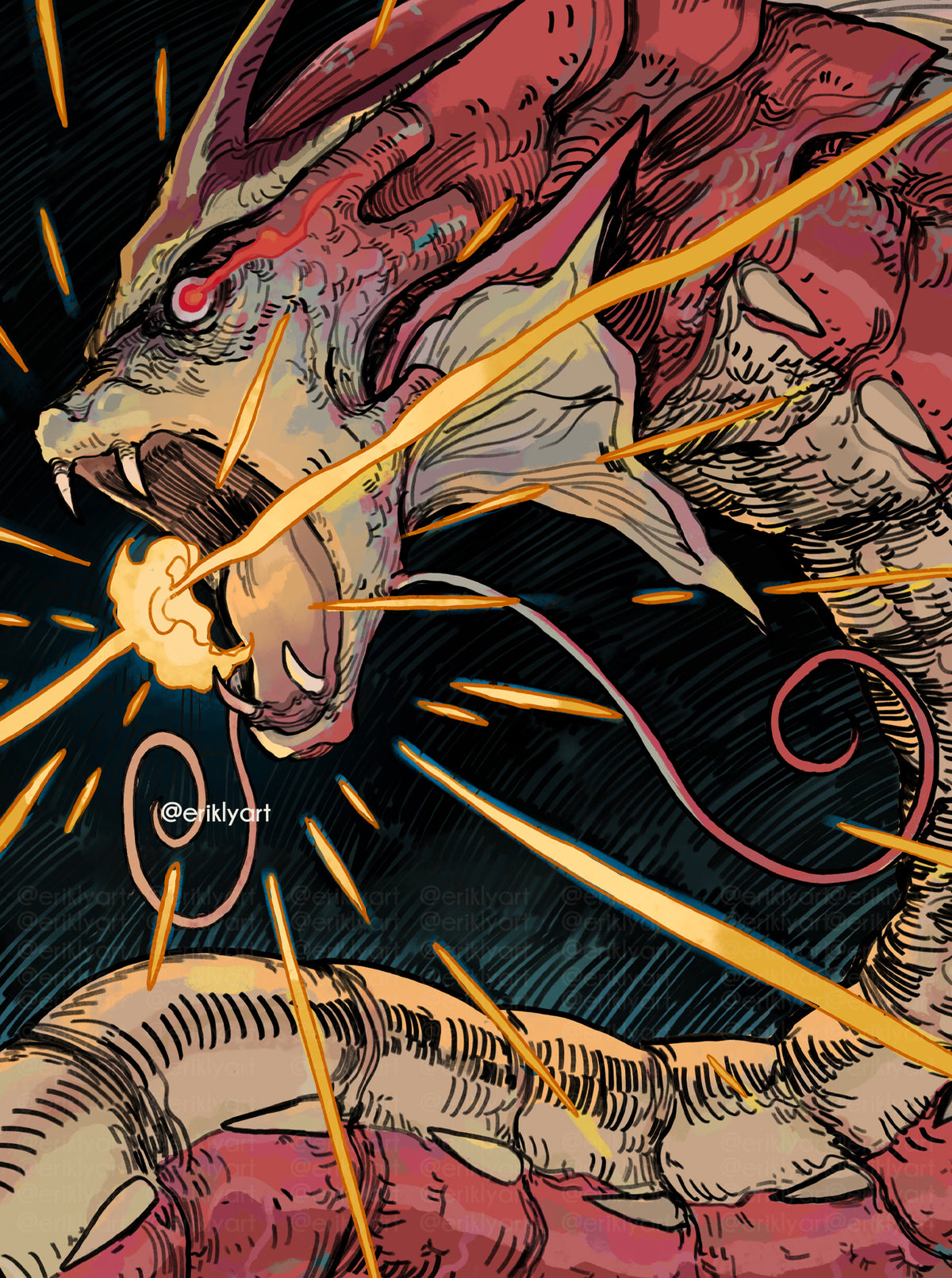 "SHINY RAGING DRAGON" LIMITED Signature Series Print